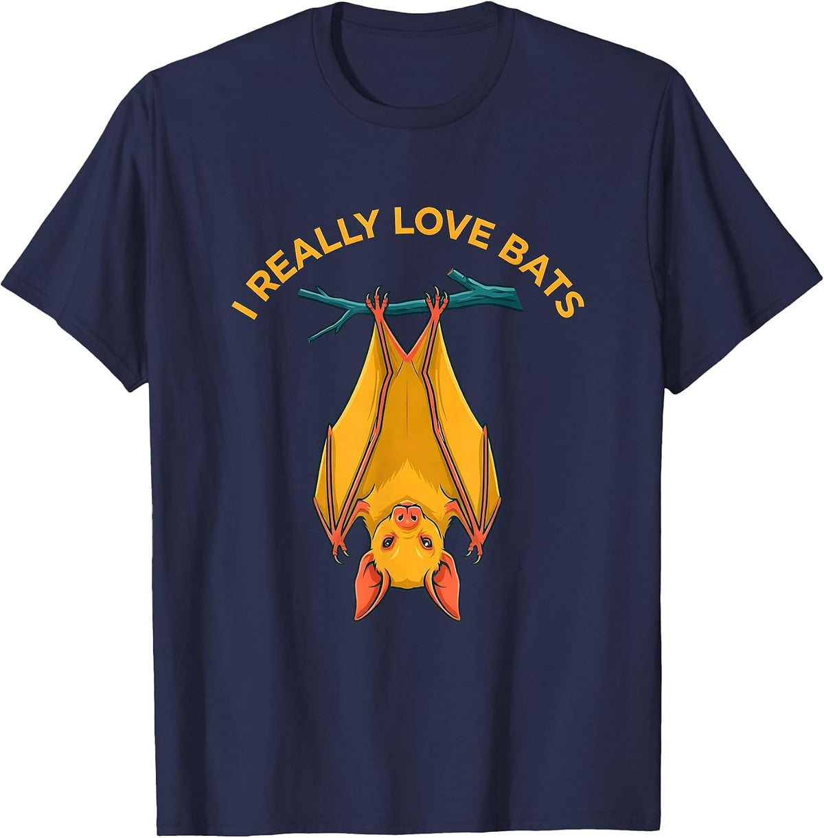 I Really Love Bats Funny Bat Lover Wildlife Conservation T-Shirt - Navy Blue