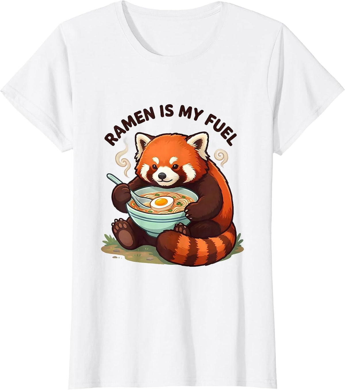 Women's Ramen Is My Fuel Cute Kawaii Panda Anime Food Lover T-Shirt - White