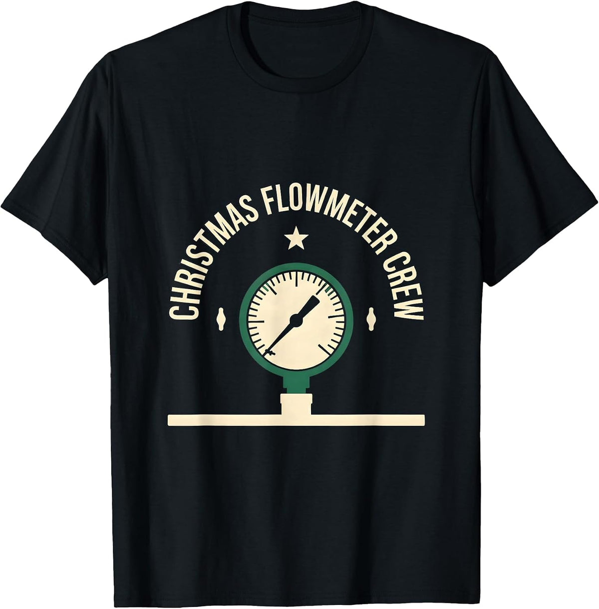 Men's Christmas Flowmeter Crew Funny Respiratory Therapist RT Gift T-Shirt - Black
