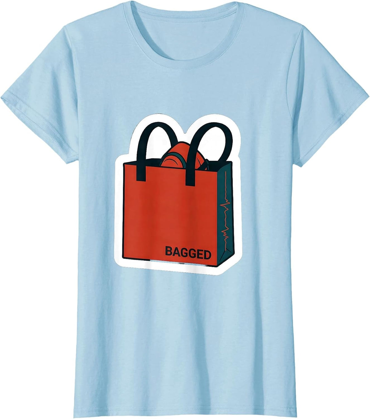 Women's Bagged Sticker Respiratory Therapist RT Humor Gift T-Shirt - Baby Blue