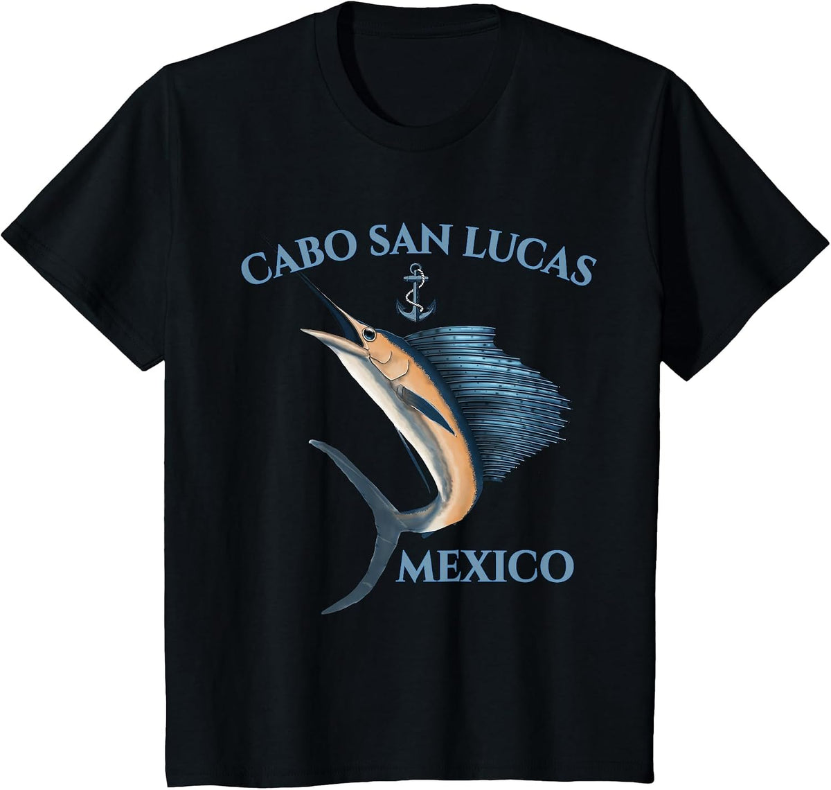 Swordfish Marlin Cabo San Lucas Mexico T-Shirt - Black