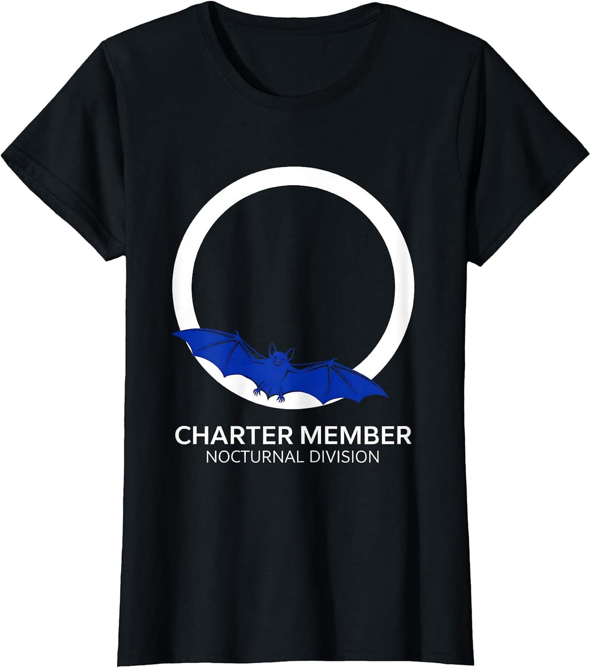 Charter Member Nocturnal Division Bat Lover Wildlife T-Shirt - Black