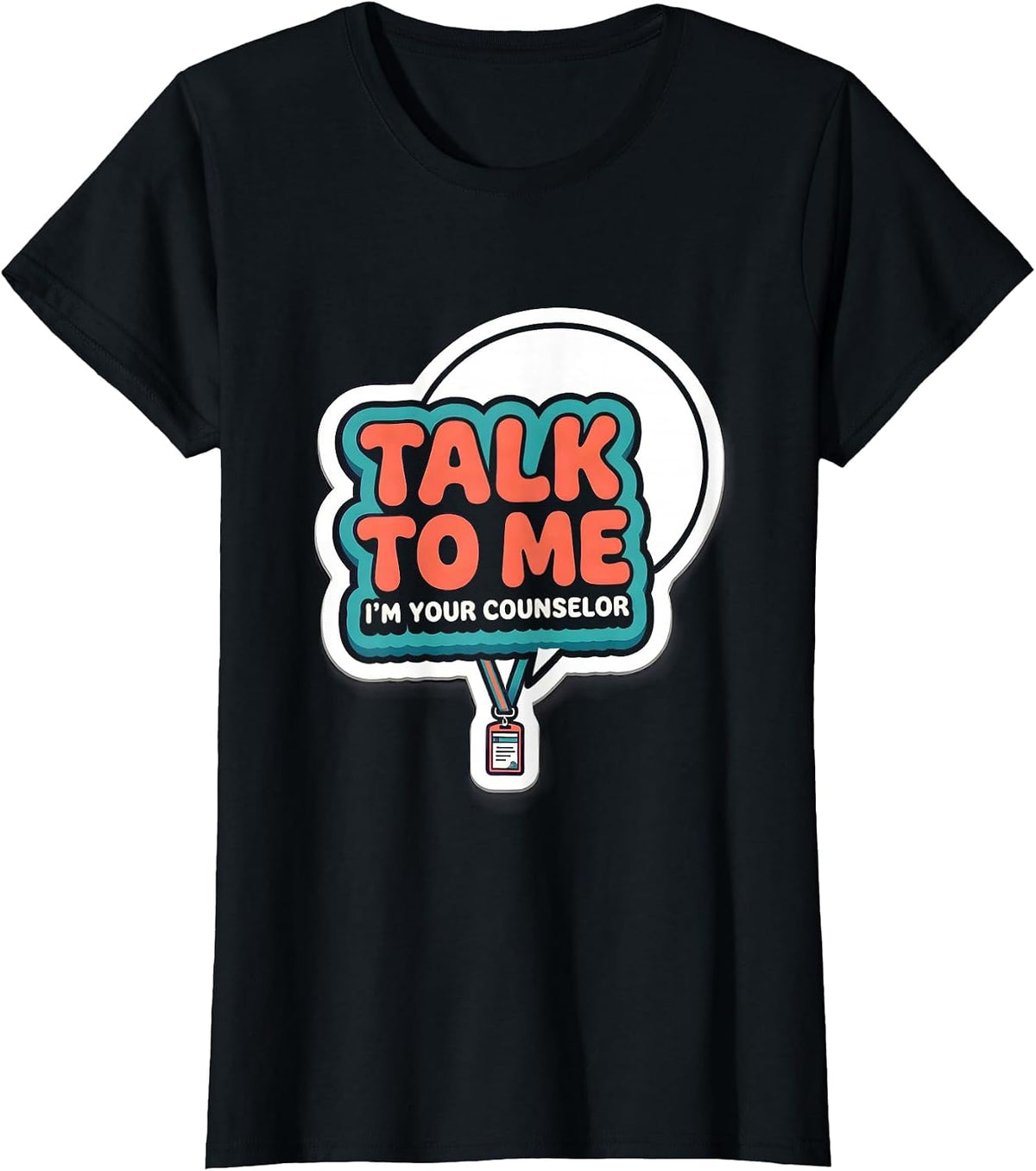 Women's Talk To Me, I’m Your Counselor Groovy Retro School Counselor T-Shirt - Black