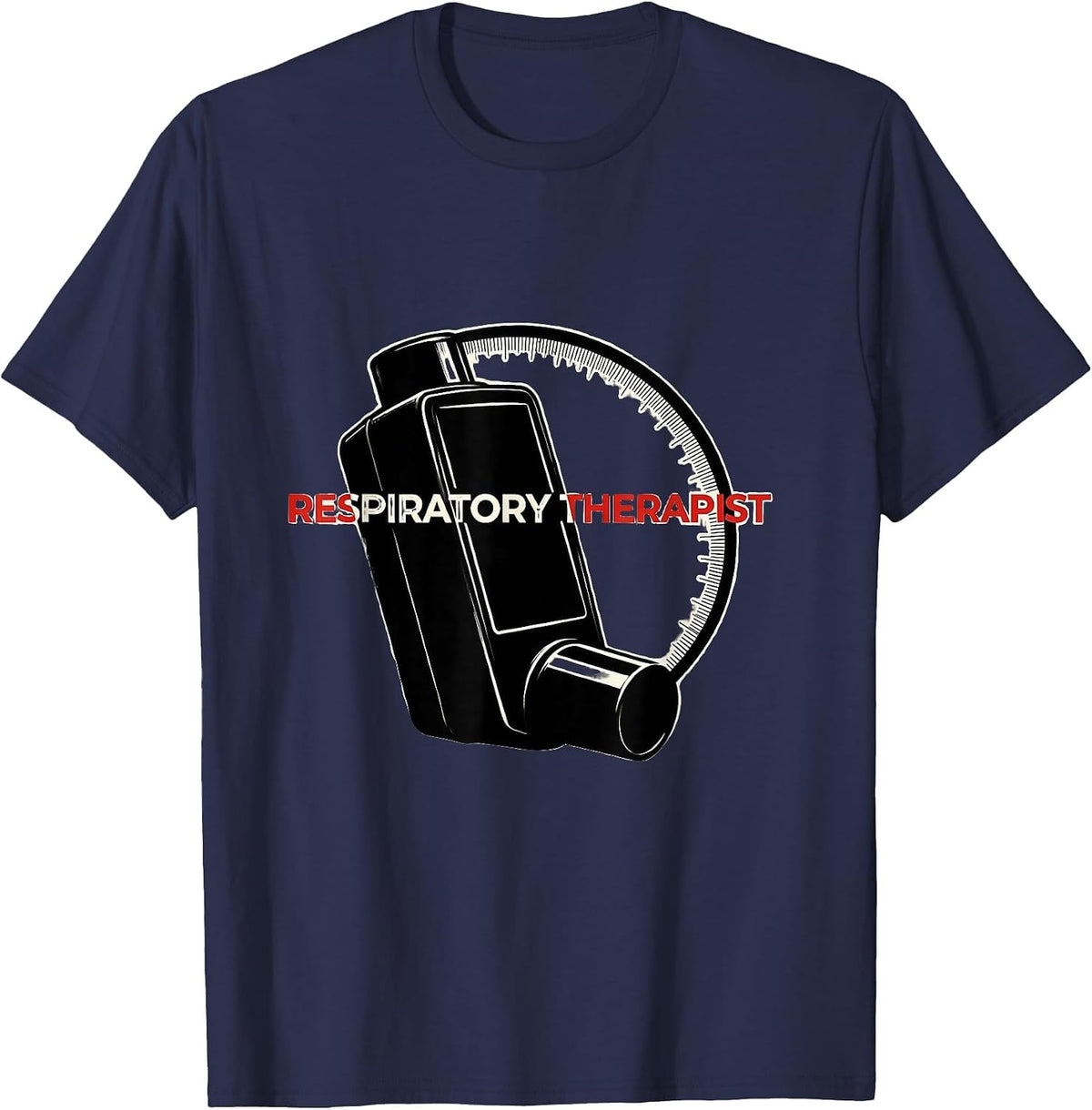 Respiratory Therapist Minimalist RT Profession Pride T-Shirt - Navy Blue