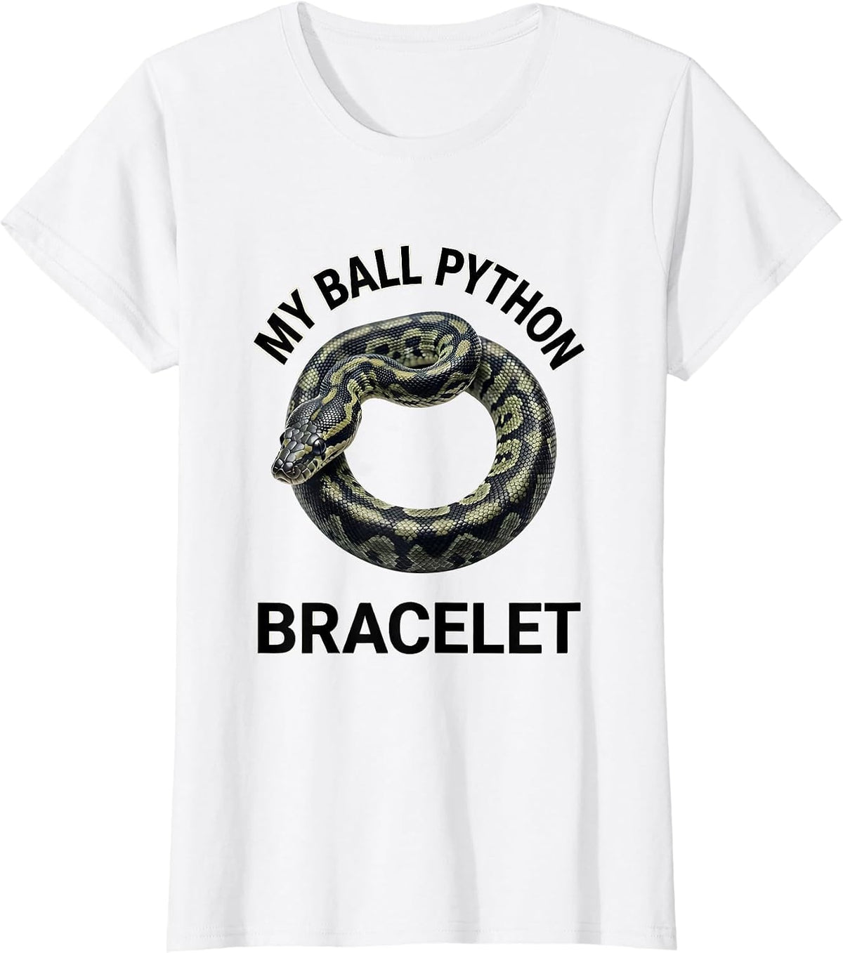 Women's My Ball Python Bracelet Minimalist Reptile Lover Gift T-Shirt - White