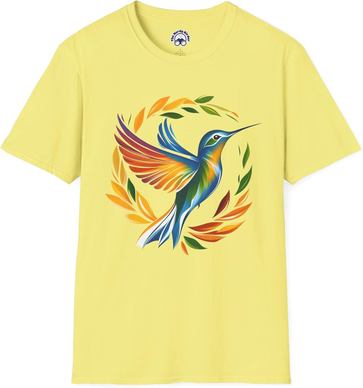 Hummingbird Rainbow Softstyle T-Shirt - Cornsilk
