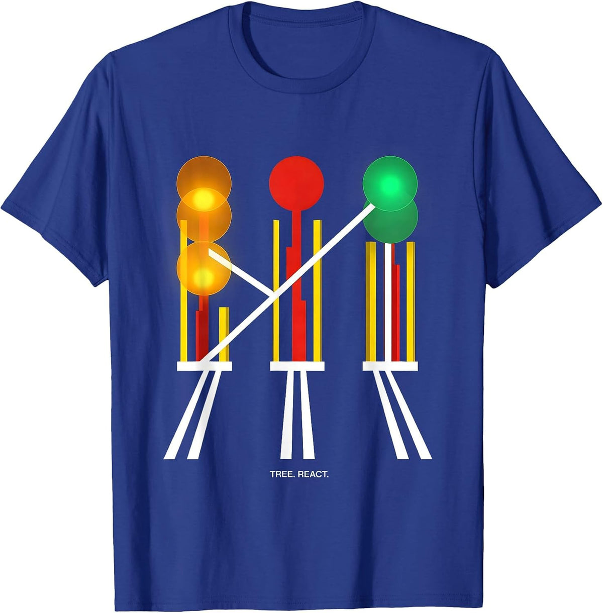Men's Tree React Bauhaus Modernist Drag Racing RC Car Enthusiast T-Shirt - Royal Blue