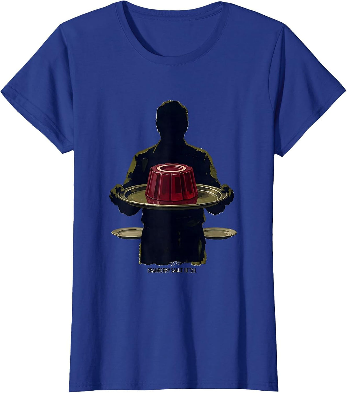 Women's Cranberry Sauce Detail Funny Thanksgiving Food Humor T-Shirt - Royal Blue