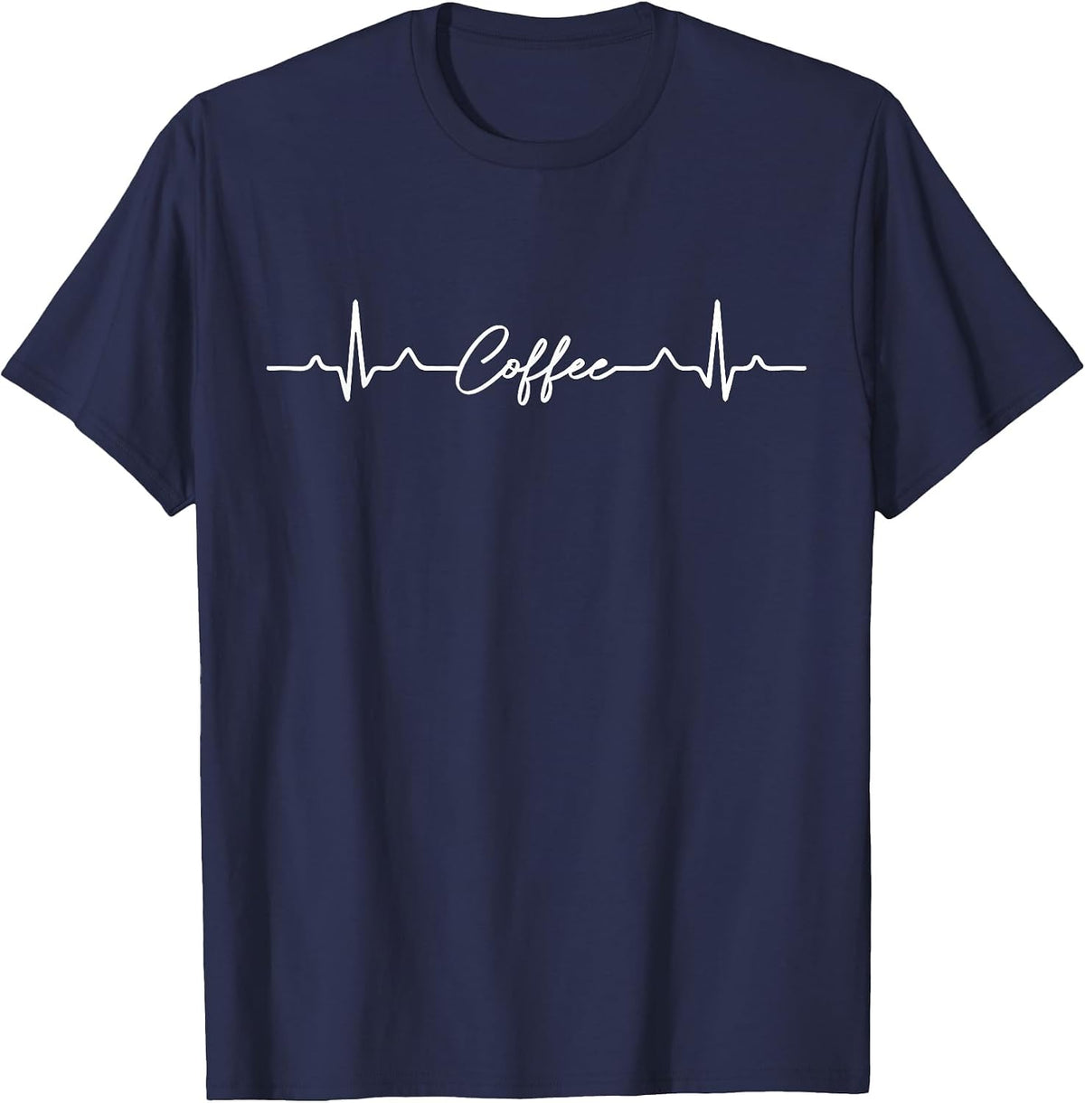 Coffee Heartbeat - Coffee Lover T-Shirt - Navy Blue