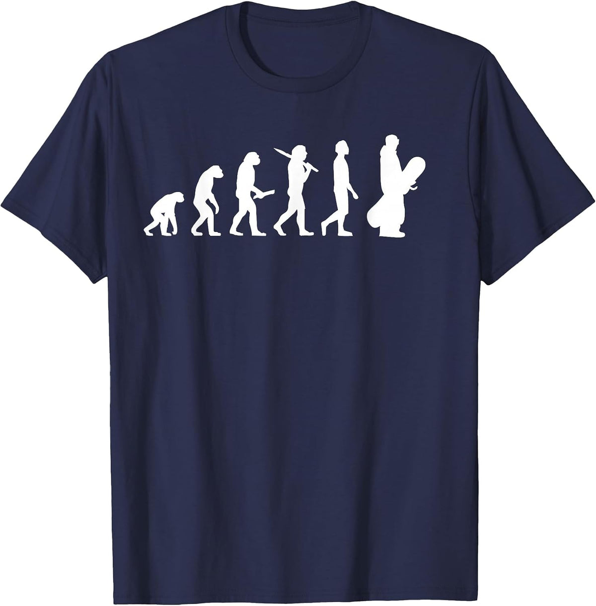 Funny Snowboarding Evolution for Snowboarders T-Shirt - Navy Blue