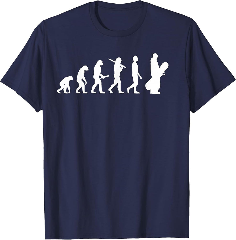 Funny Snowboarding Evolution for Snowboarders T-Shirt - Navy Blue