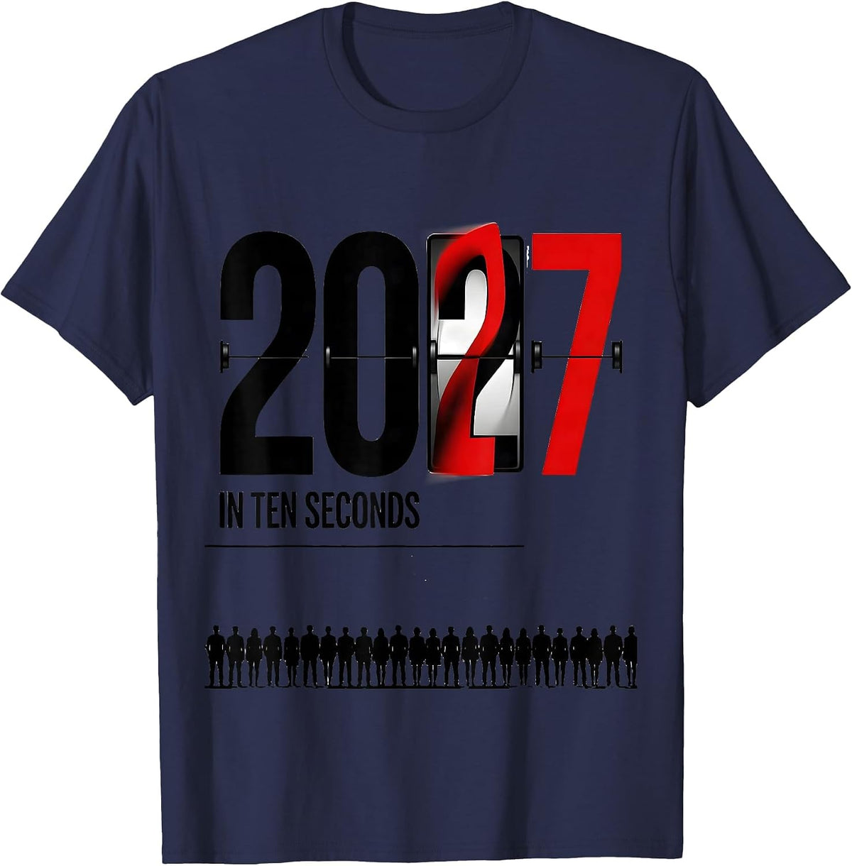 Men's 2027 In Ten Seconds Swiss International New Year Party T-Shirt - Navy Blue