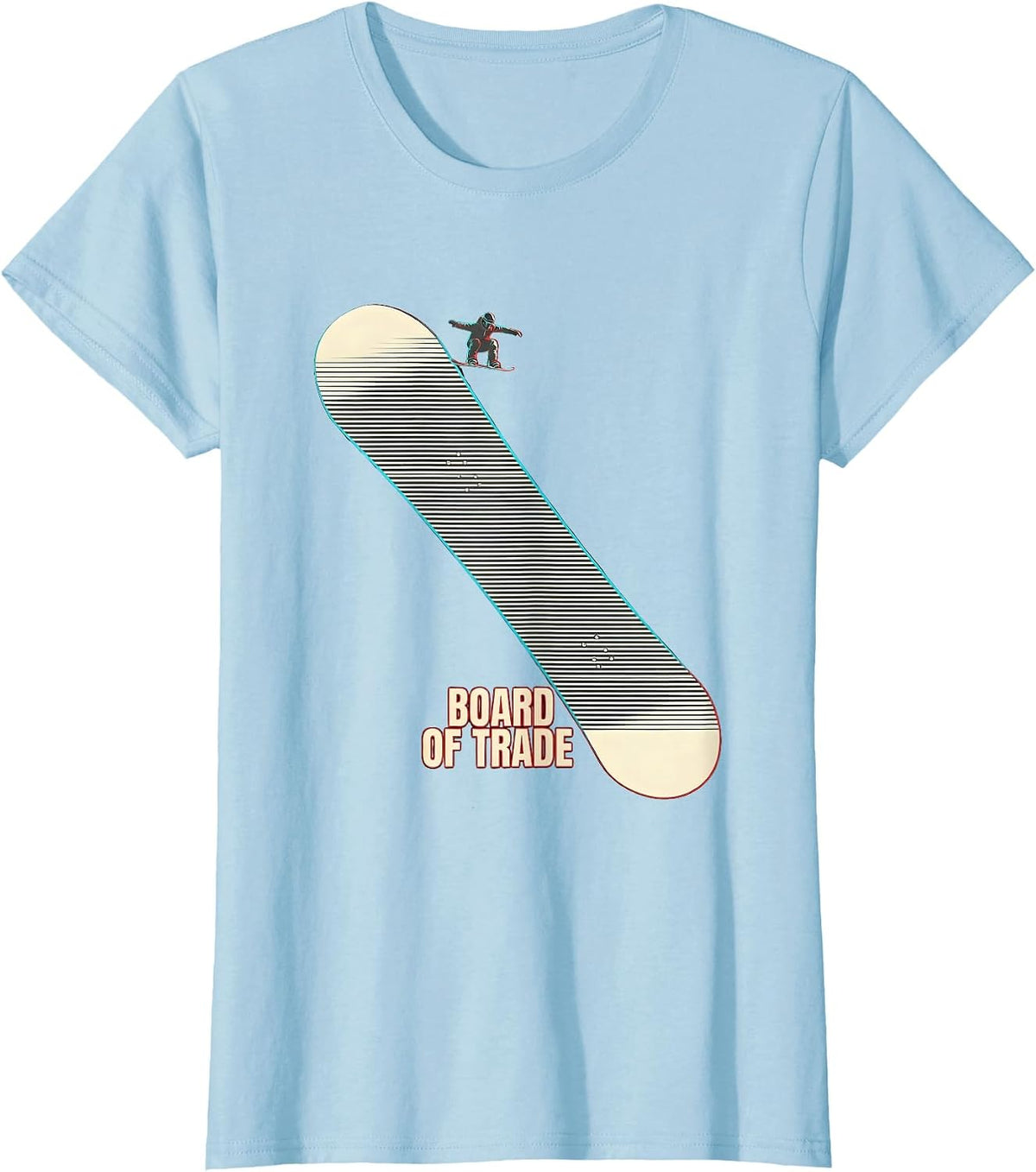 Board Of Trade New Wave Snowboarder Winter Sports Pride T-Shirt - Baby Blue