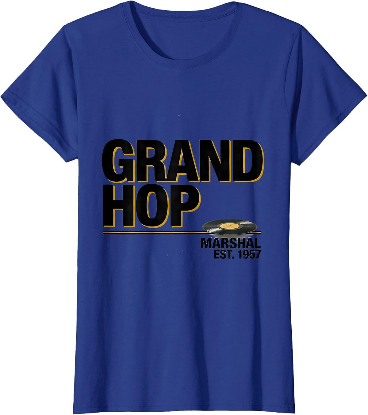 Women's Grand Hop Marshal Est 1957 Retro 50s Sock Hop Rockabilly T-Shirt - Royal Blue