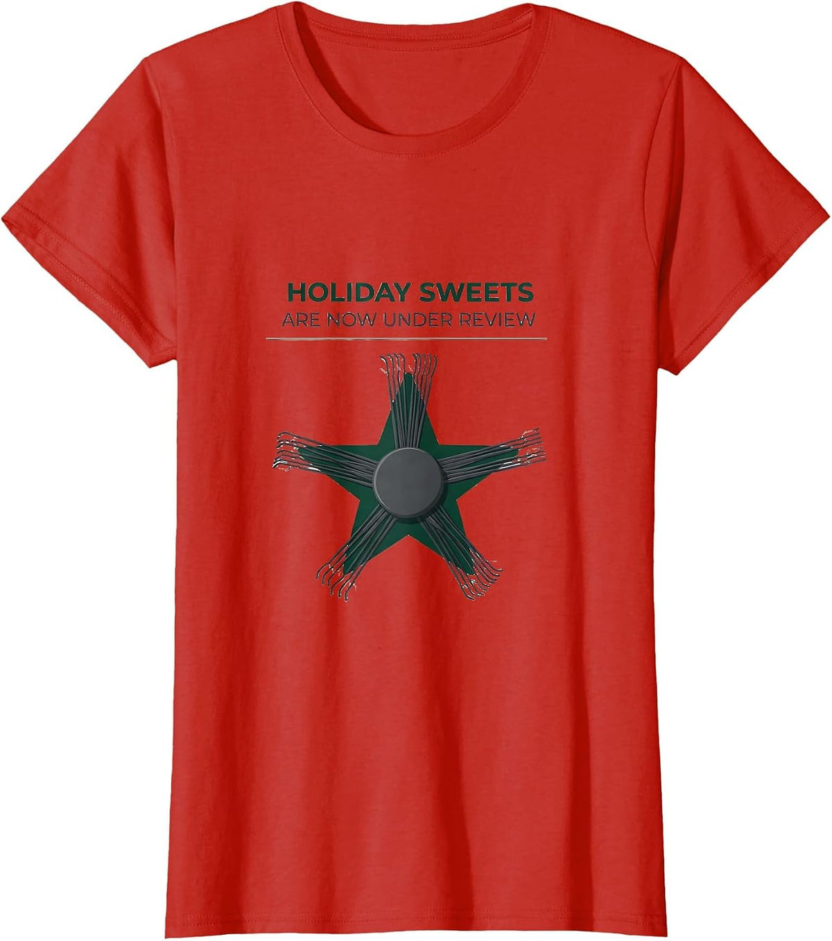 Holiday Sweets Are Now Under Review Funny Dental Christmas T-Shirt - Red