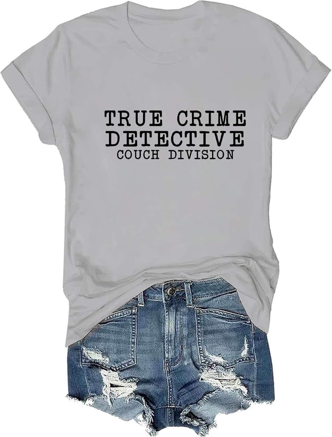True Crime Detective Couch Division Shirt Detective Humor T-Shirt Funny Tee - Grey