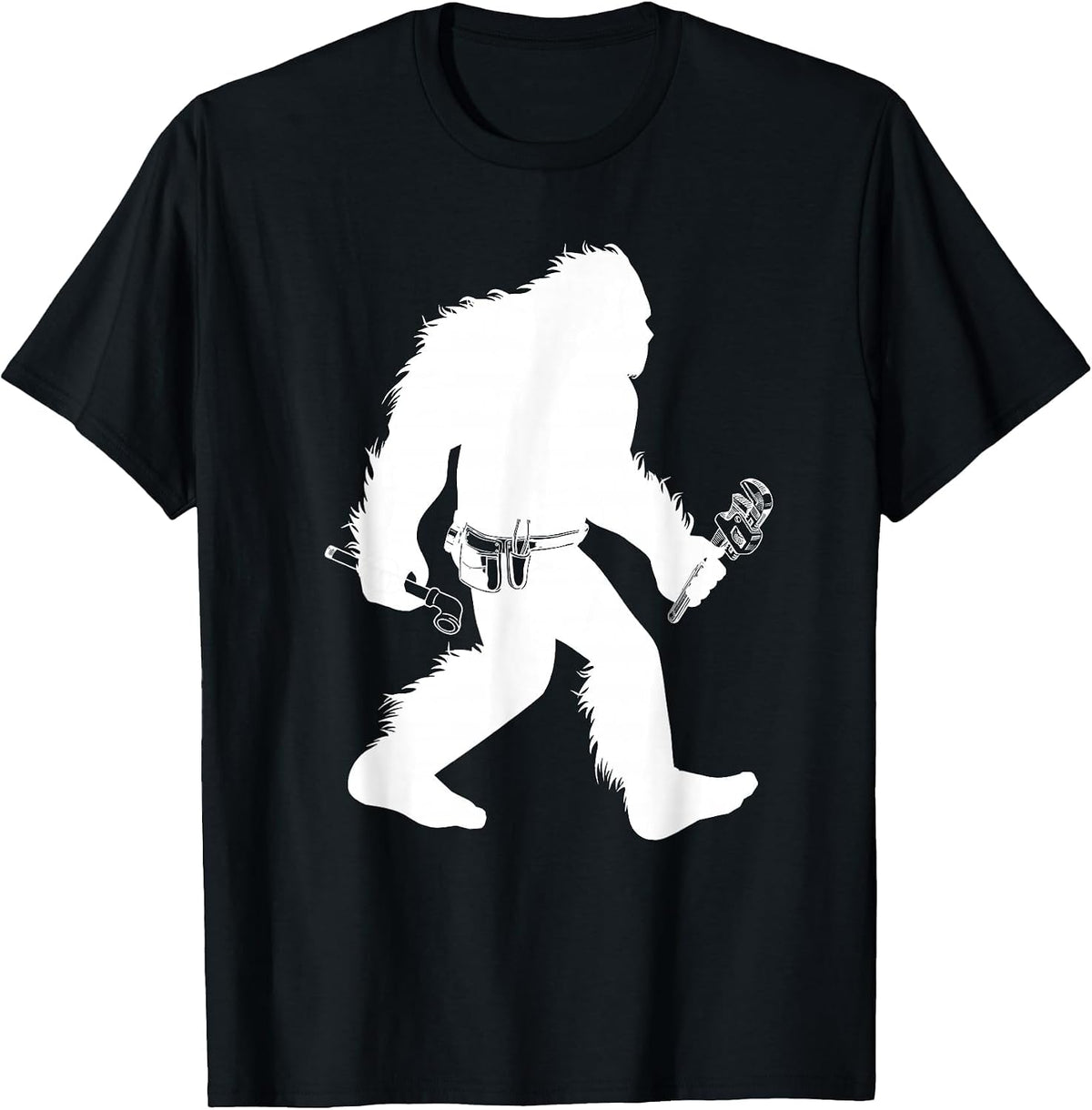 Bigfoot Pipefitter Cryptid Welder Sasquatch Steamfitter T-Shirt - Black