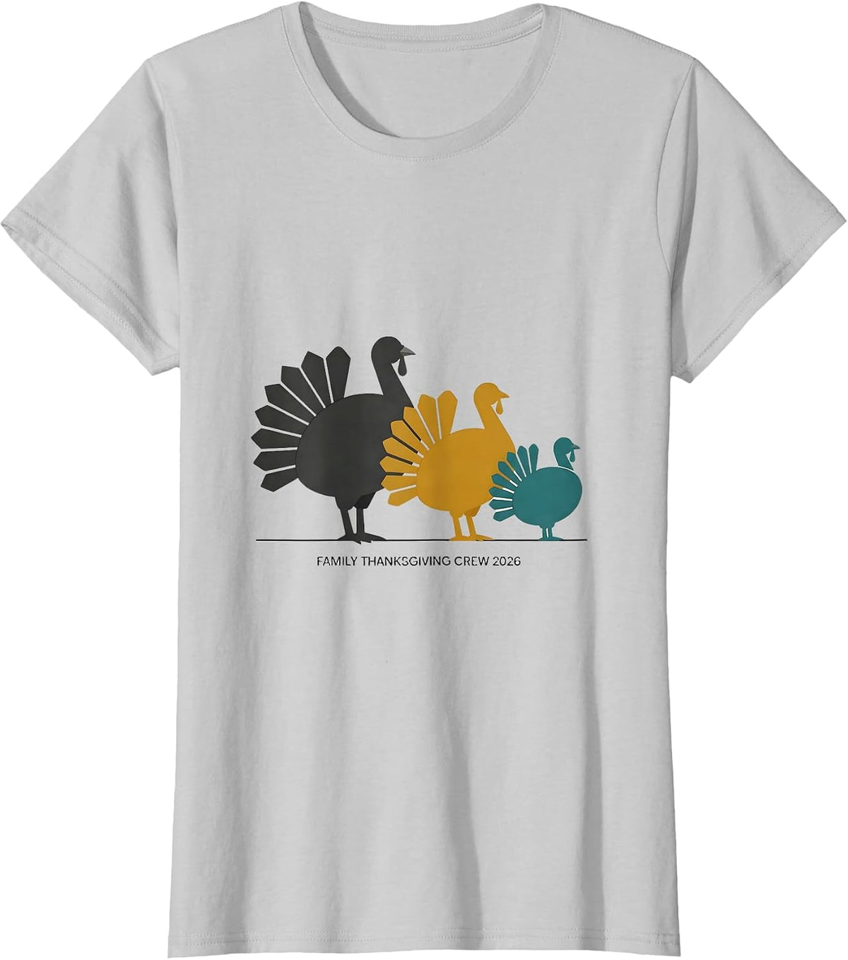 Family Thanksgiving Crew 2026 Matching Group Vintage T-Shirt - Silver Grey