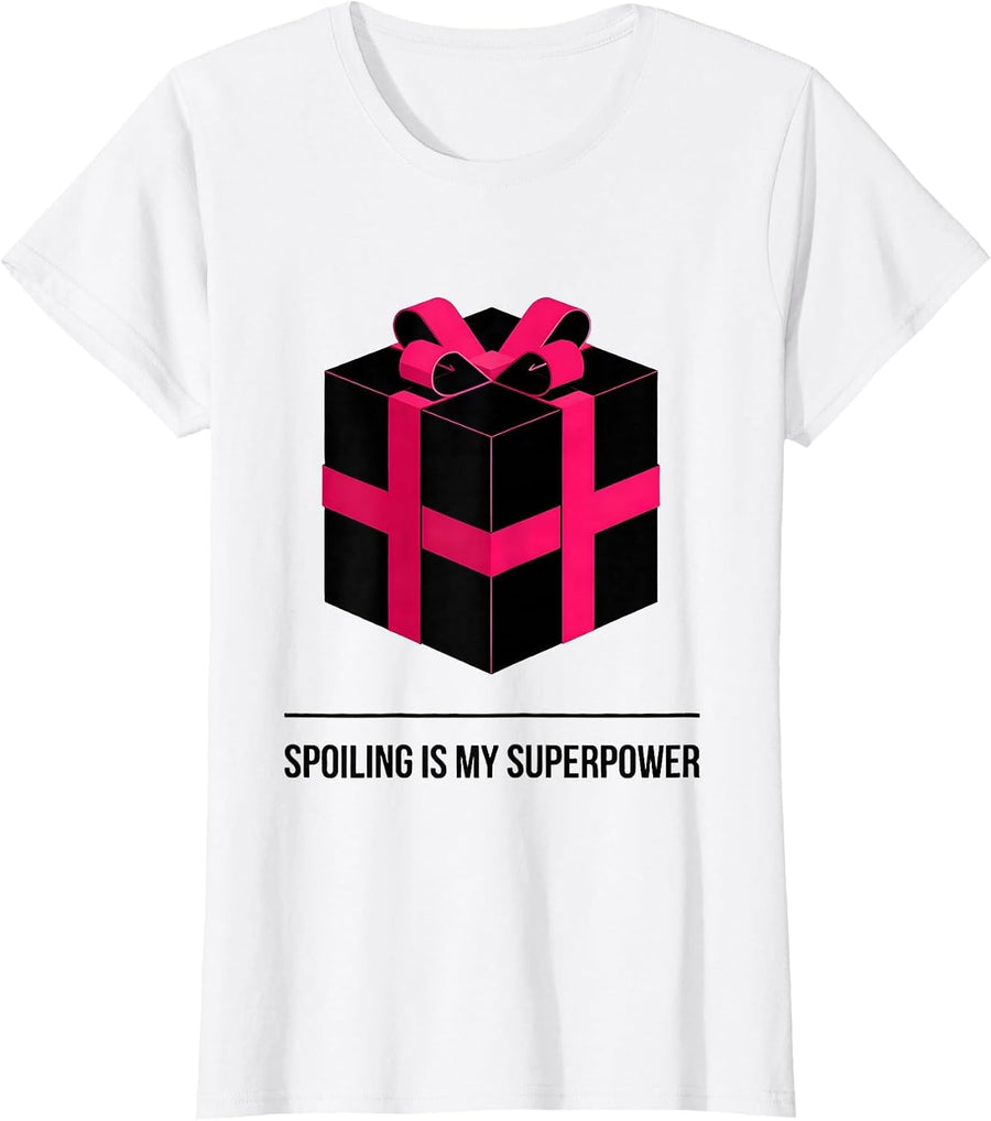 Women's Spoiling Is My Superpower Mimi Design T-Shirt - White