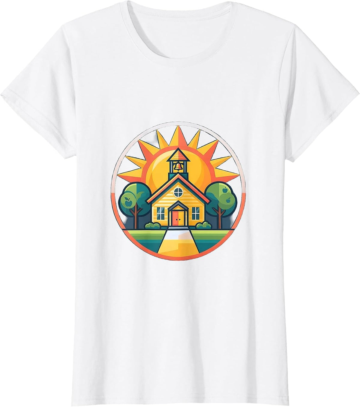 Vintage Schoolhouse Sunshine First Grade Teacher T-Shirt - White