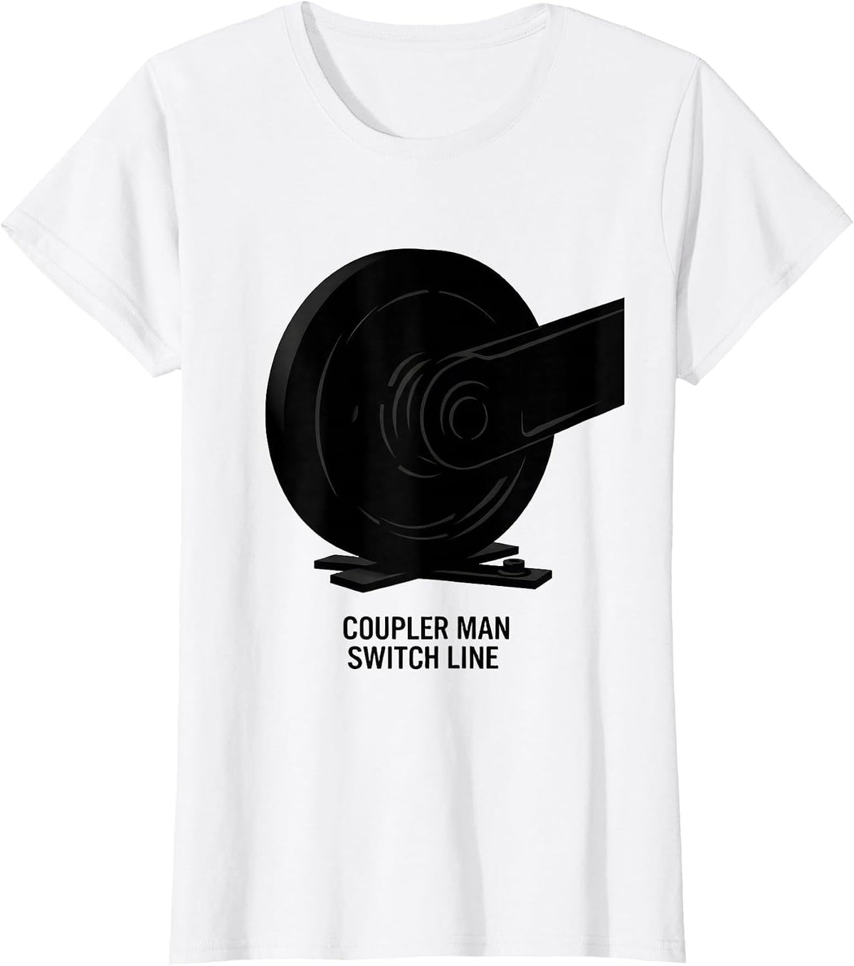 Coupler Man Switch Line Vintage Steam Locomotive Train T-Shirt - White