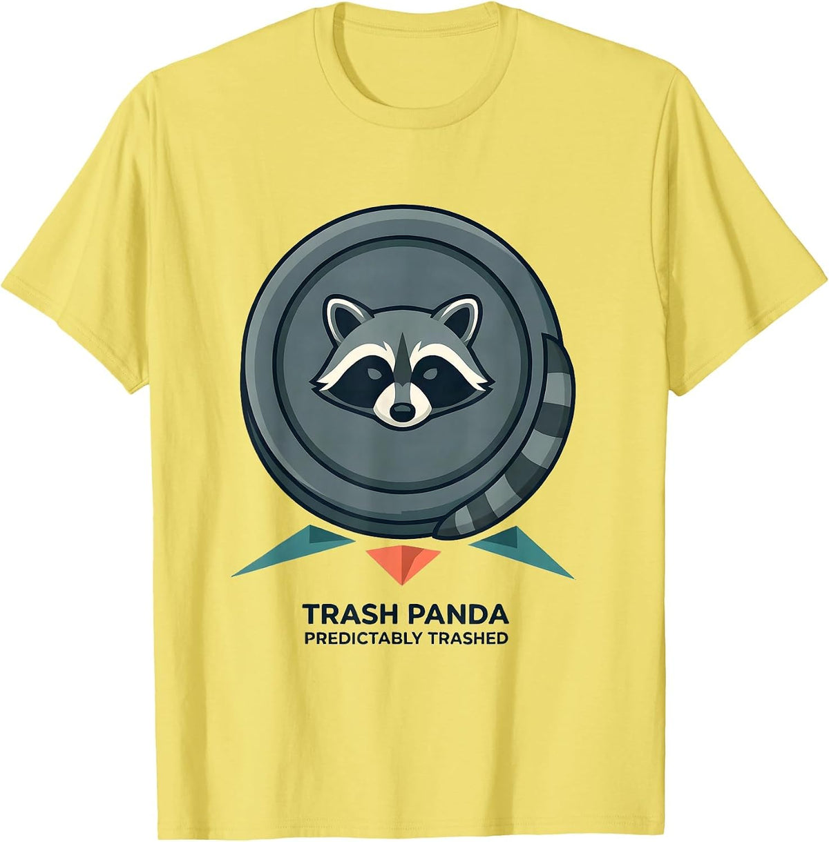 Men's Trash Panda Predictably Trashed Funny Raccoon Gag Gift T-Shirt - Lemon Yellow