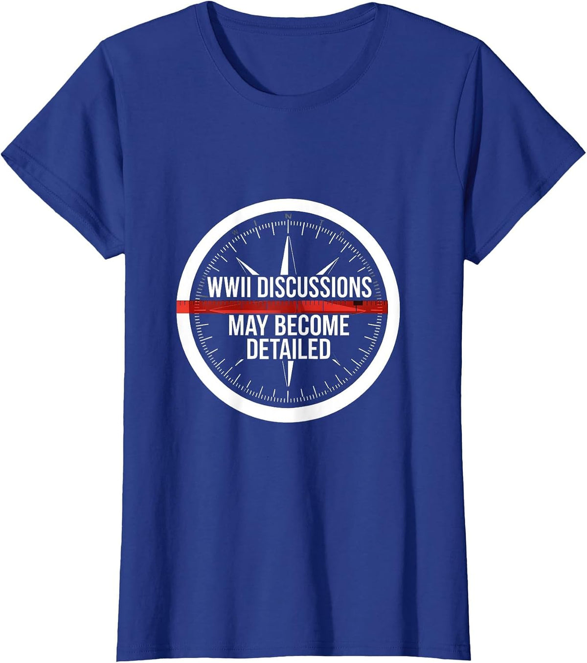 WWII Discussions May Become Detailed Swiss International T-Shirt, Women, Royal Blue, Small - As Pictured