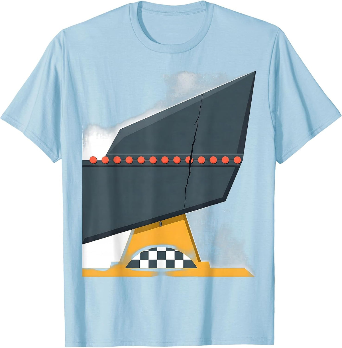 Men's Sprint-Car Wing Flat Vector Racing Enthusiast Humor T-Shirt - Baby Blue