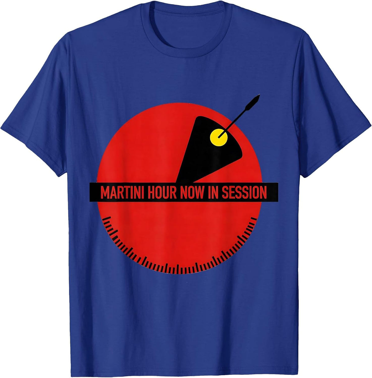 Men's Martini Hour Now In Session Funny Cocktail Lover Humor T-Shirt - Royal Blue