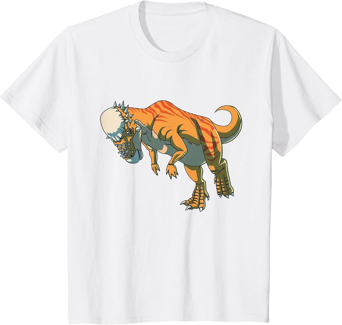 Realistic Pachycephalosaurus Dinosaur Prehistoric Art T-Shirt - White