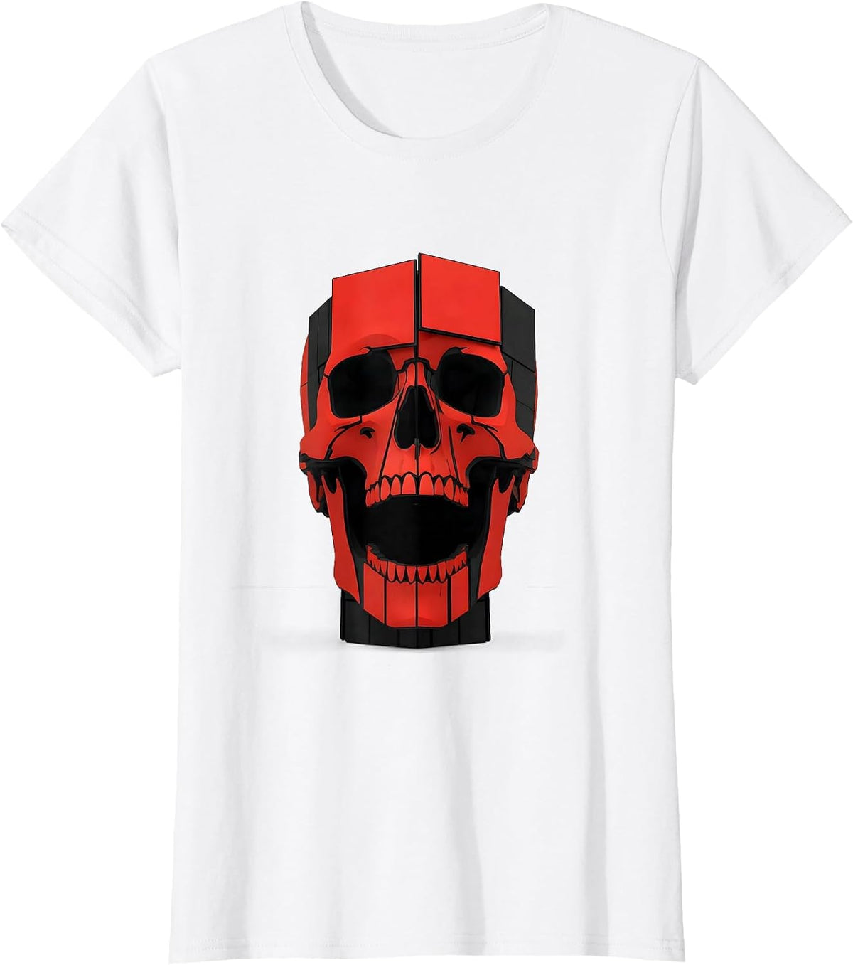 Screaming Skull Gothic Horror Alt Aesthetic Creature T-Shirt - White