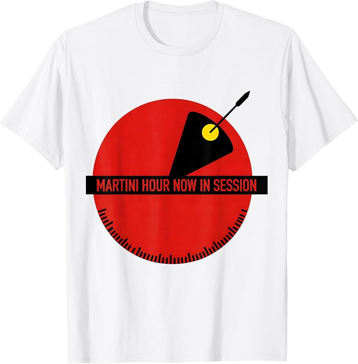 Men's Martini Hour Now In Session Funny Cocktail Lover Humor T-Shirt - White