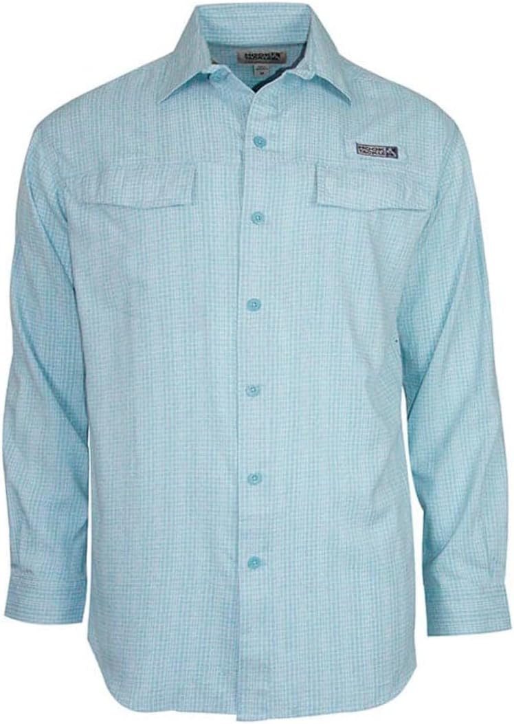 Hook & Tackle Men's Sealand Long Sleeve UV Vented Fishing Shirt - Aqua Green