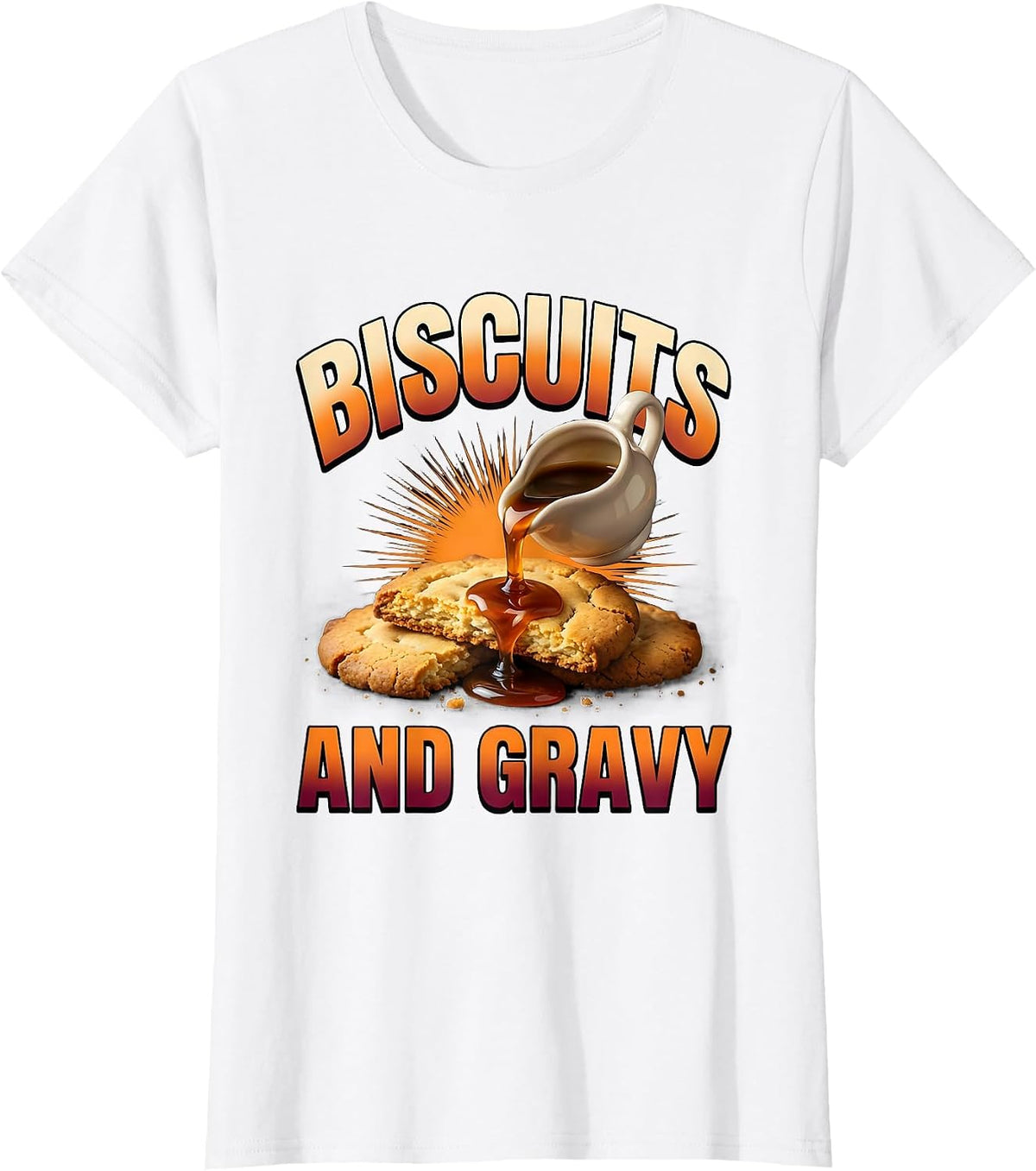 Biscuits and Gravy Bootleg 90's Rap Rock Vintage Funny T-Shirt - White