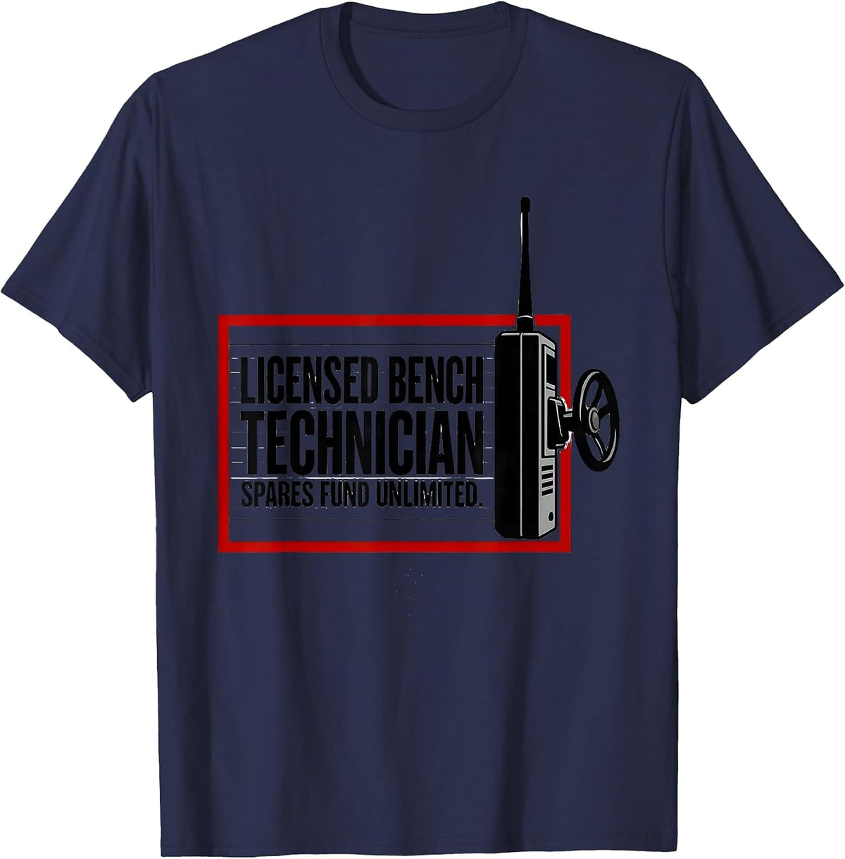 Licensed Bench Technician, Spares Fund Unlimited RC Racer T-Shirt - Navy Blue