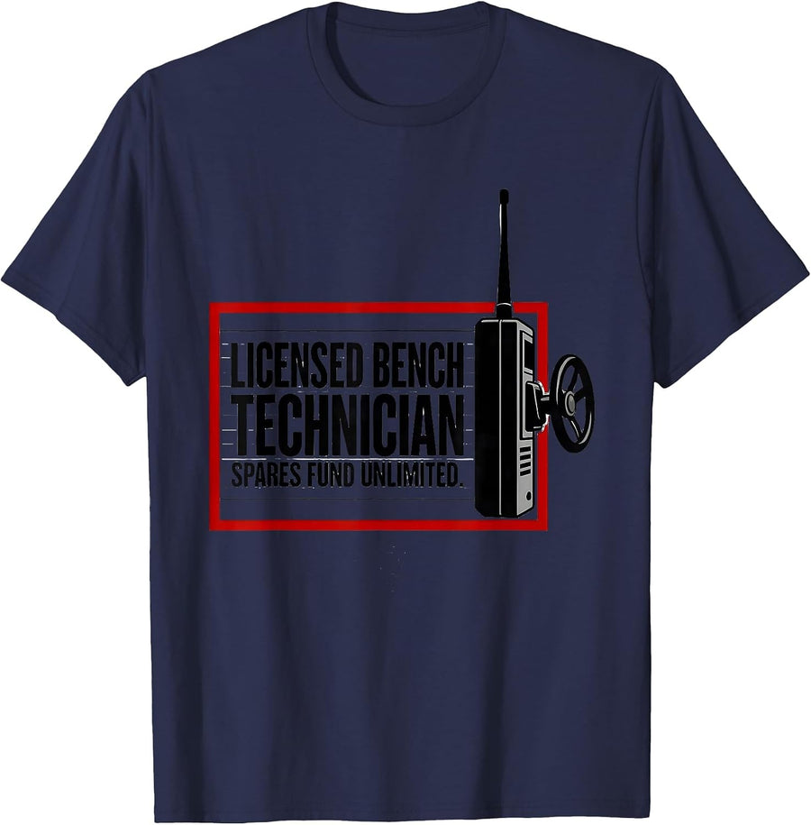 Licensed Bench Technician, Spares Fund Unlimited RC Racer T-Shirt - Navy Blue