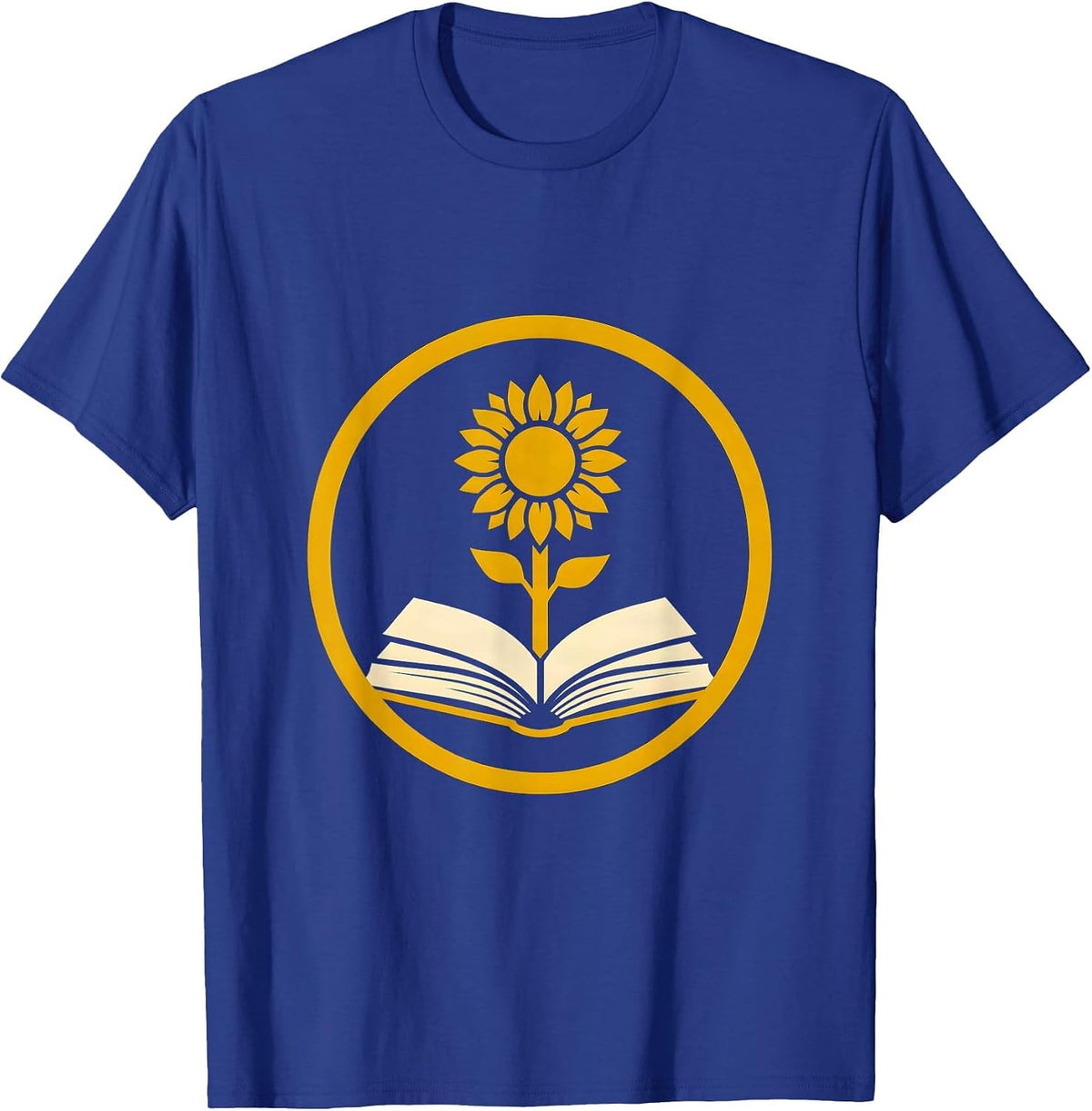 Paraprofessional Sunflower Book Graphic T-Shirt - Royal Blue