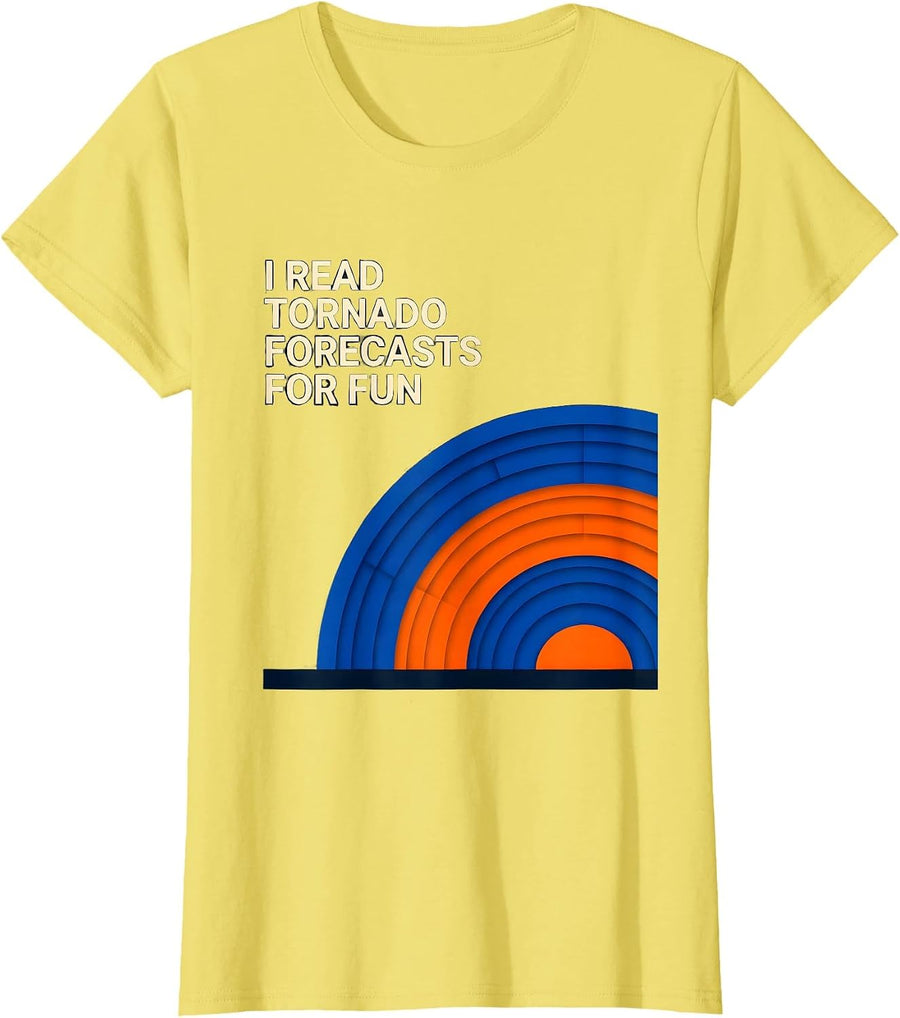 I Read Tornado Forecasts For Fun Funny Storm Chaser T-Shirt - Lemon Yellow