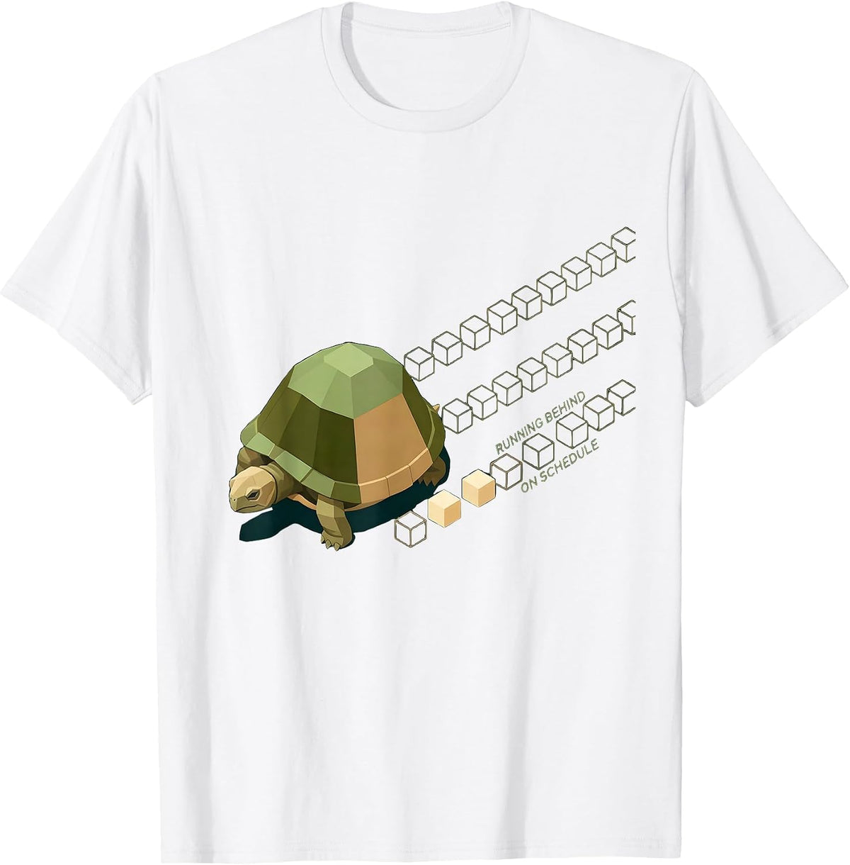 Men's Running Behind, On Schedule Funny Tortoise Lover Gift T-Shirt - White