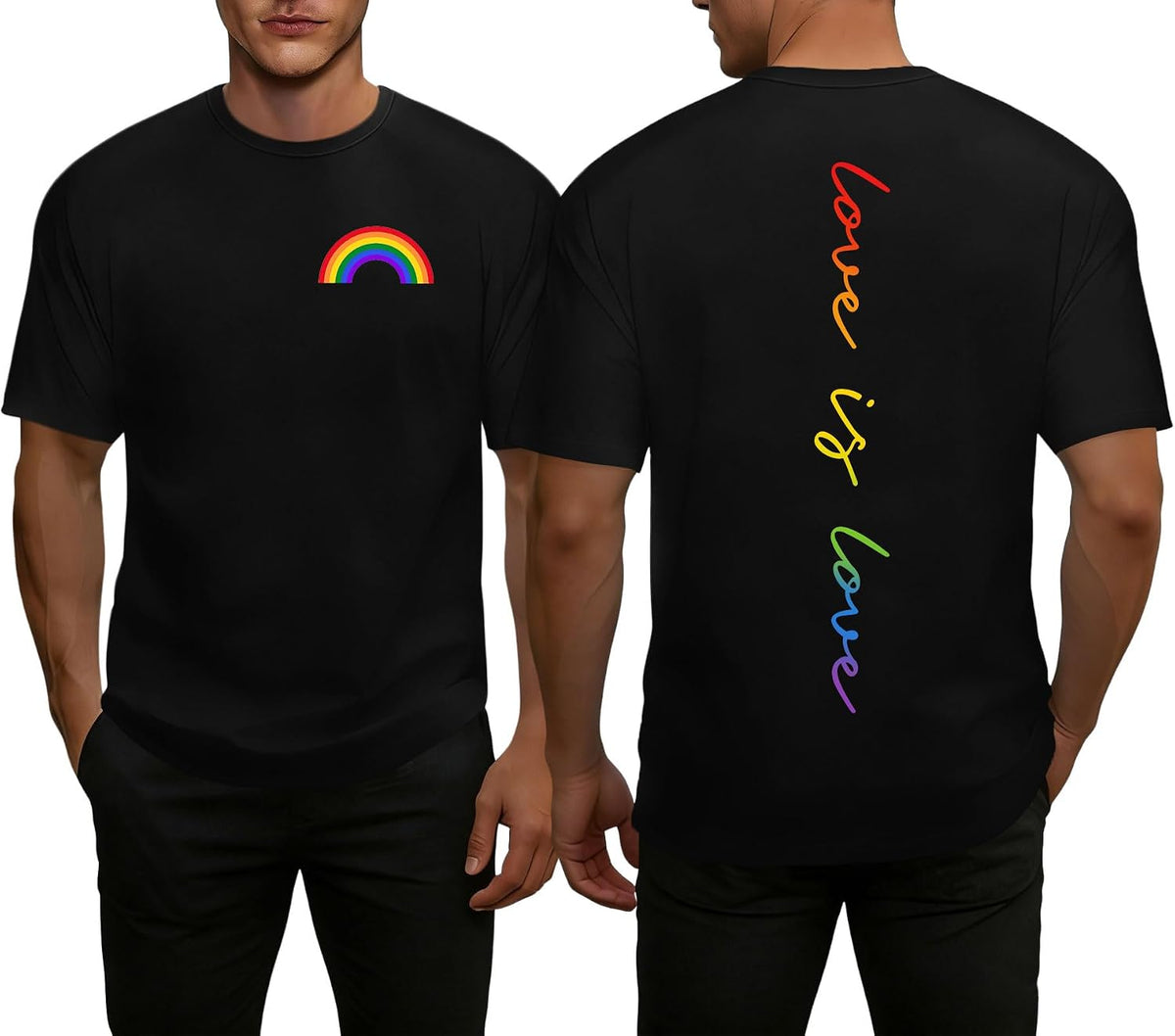 Pride Tank Top for Women LGBT Rainbow Flag Shirt Love Heart Graphic Tee Lesbian Gay Pride Sleeveless Vest - Men-black2