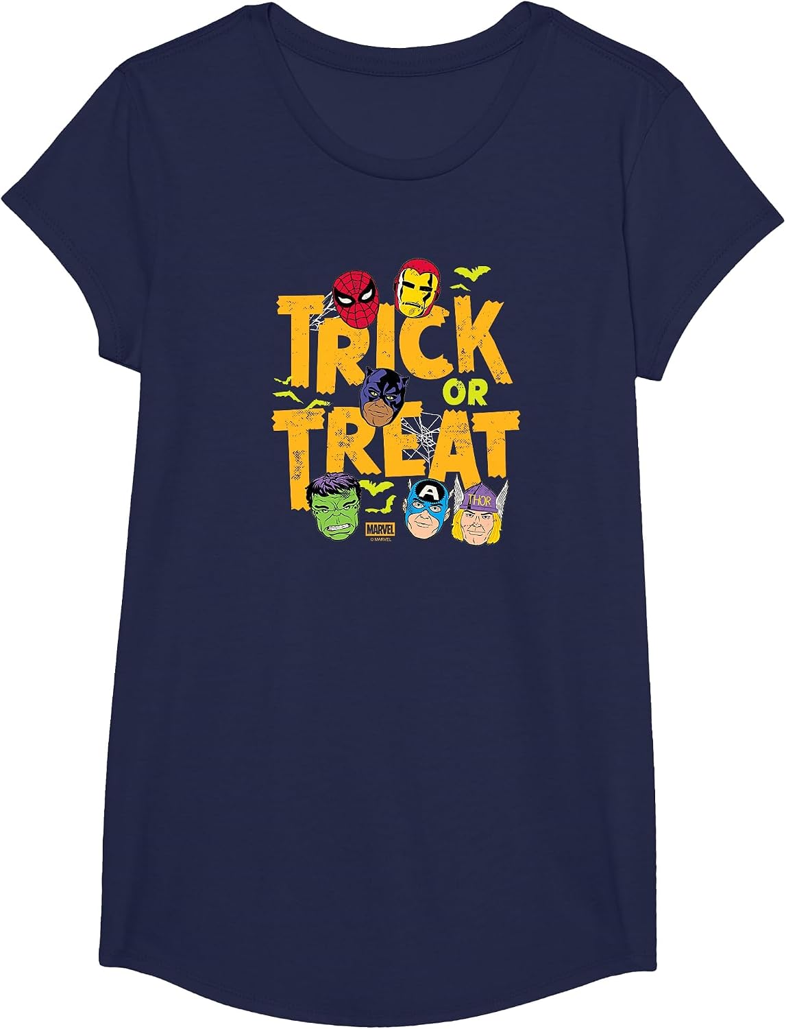 Marvel - Avengers Mask Halloween T-Shirt - Girls Navy Blue