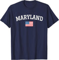 United States of America Flag Vintage Maryland State T-Shirt - Navy Blue
