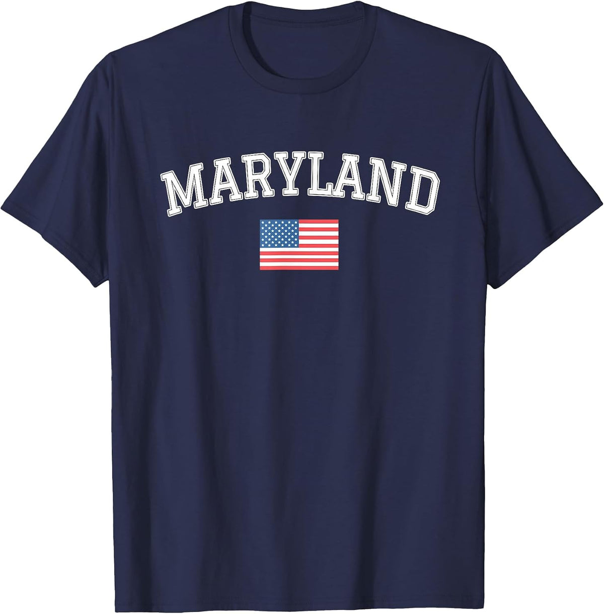 United States of America Flag Vintage Maryland State T-Shirt - Navy Blue
