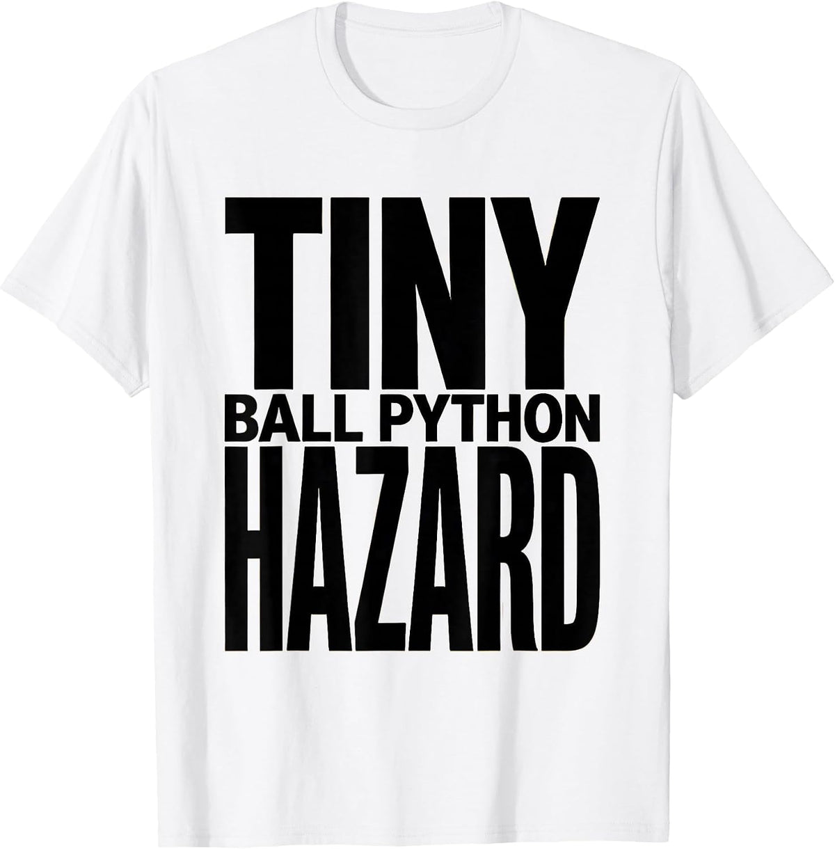 Men's Tiny Ball Python Hazard Funny Snake Owner Reptile Humor T-Shirt - White