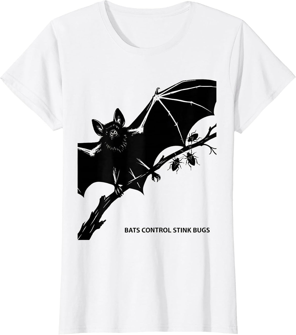 Bats Control Stink Bugs Vintage Gothic Bat Lover Halloween T-Shirt - White