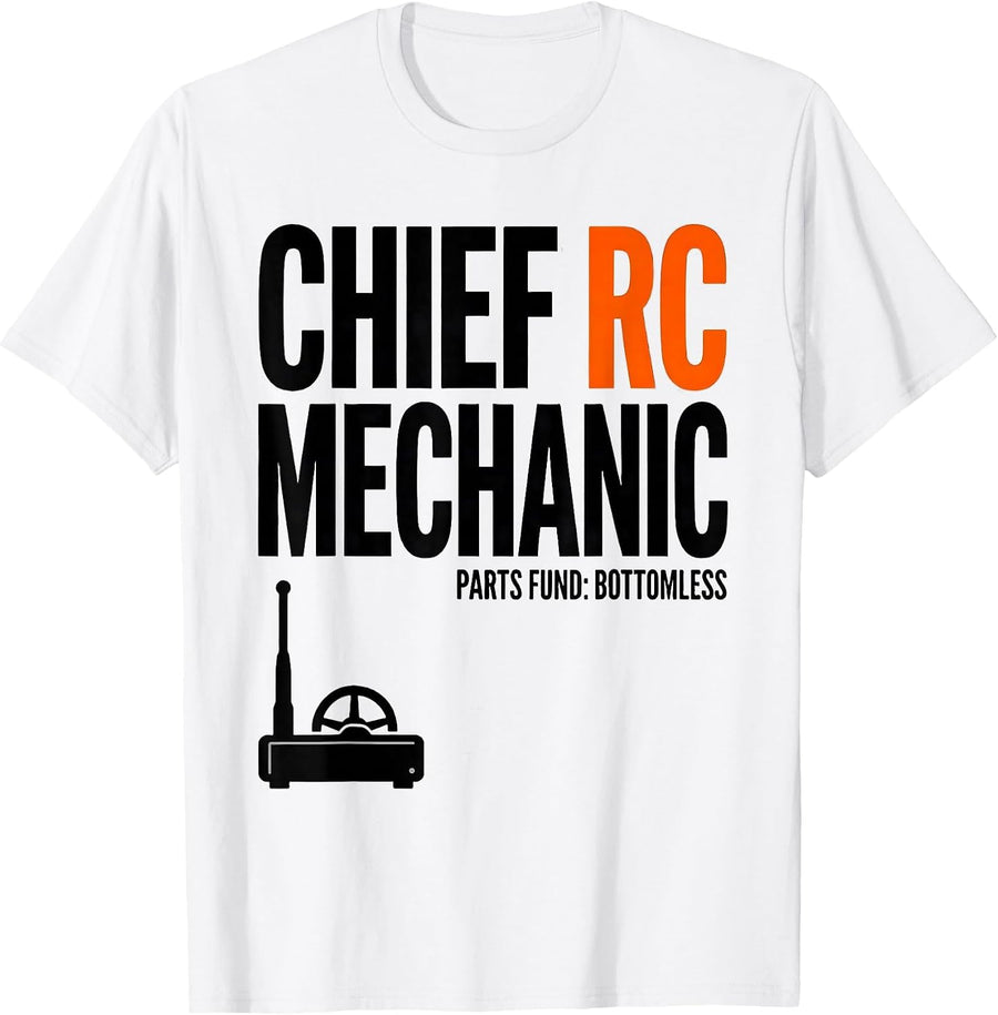 Men's Chief RC Mechanic Parts Fund Bottomless RC Racer T-Shirt - White