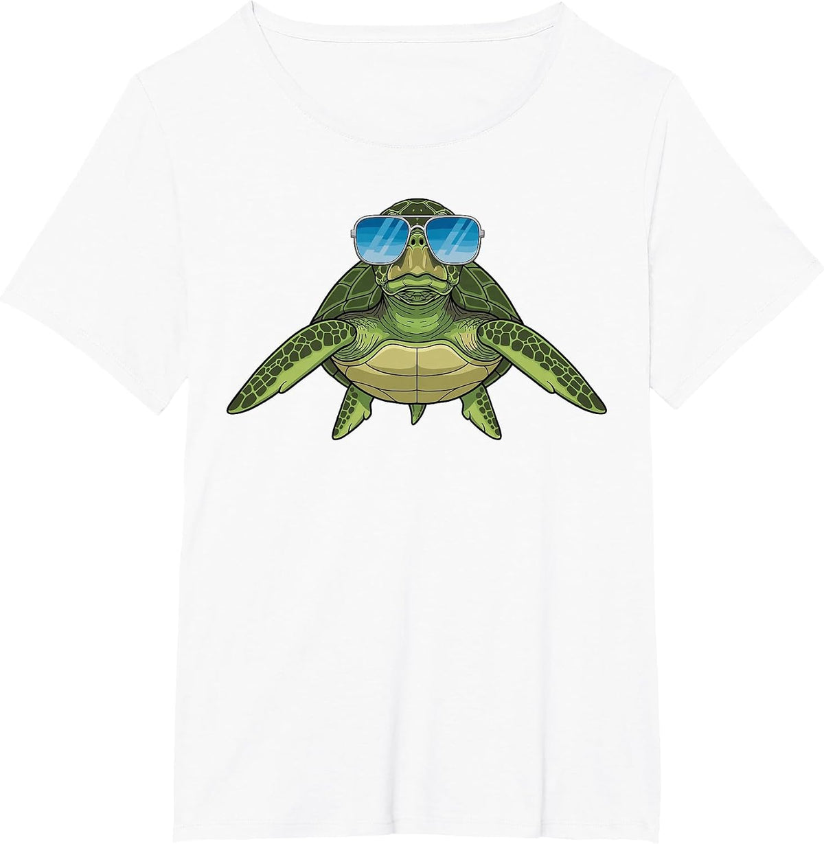 Cool Turtle with Sunglasses Funny Animal Lover Boys Girls T-Shirt - White