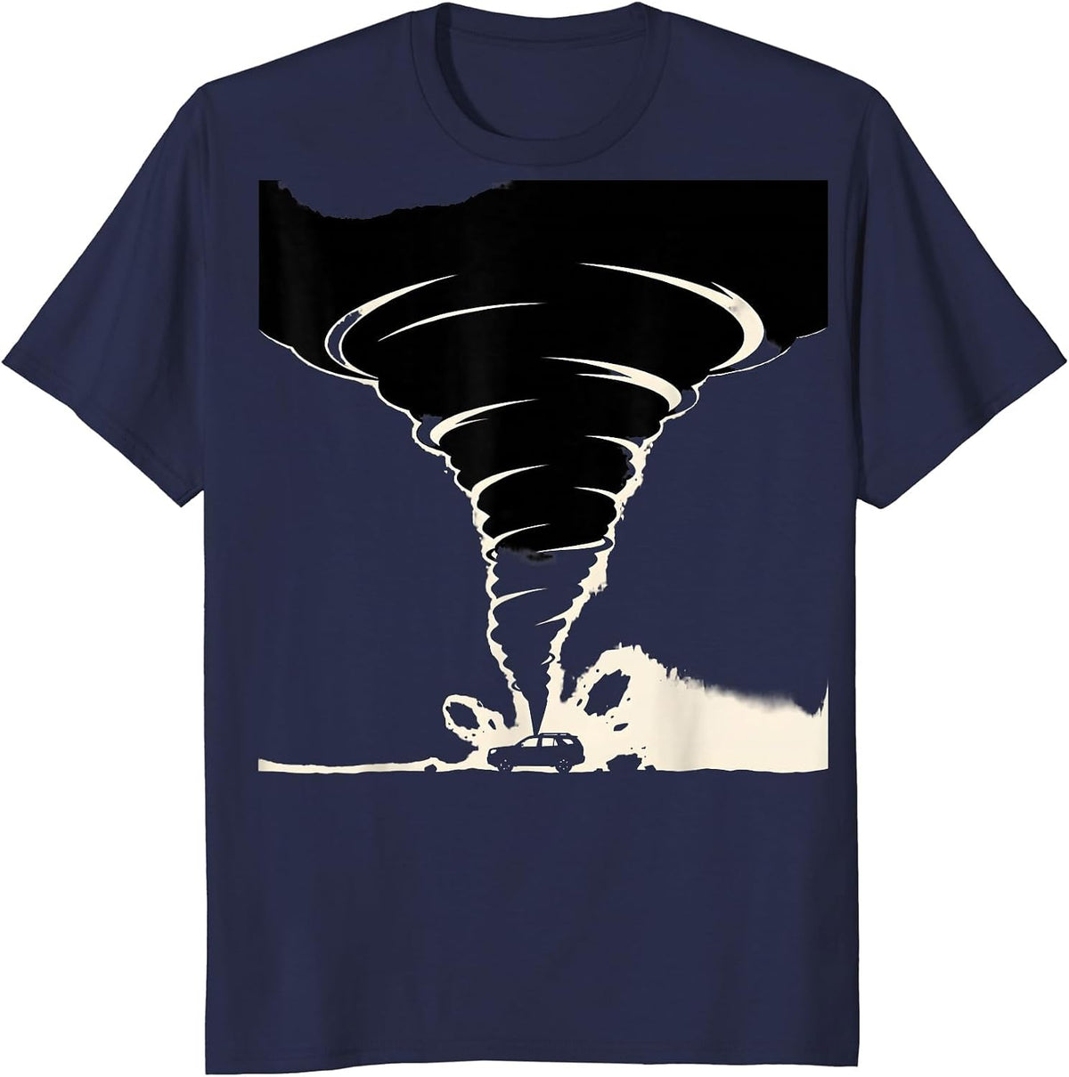 Men's Tornado Storm Chaser Silhouette Meteorology Enthusiast T-Shirt - Navy Blue