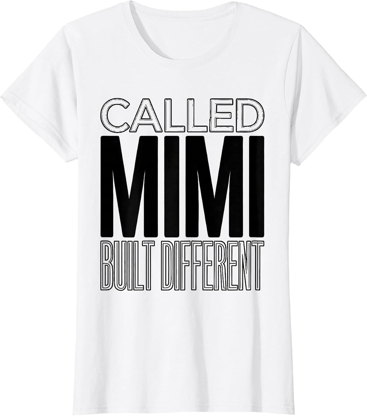 Women's Called Mimi Built Different Grandmother Design T-Shirt - White