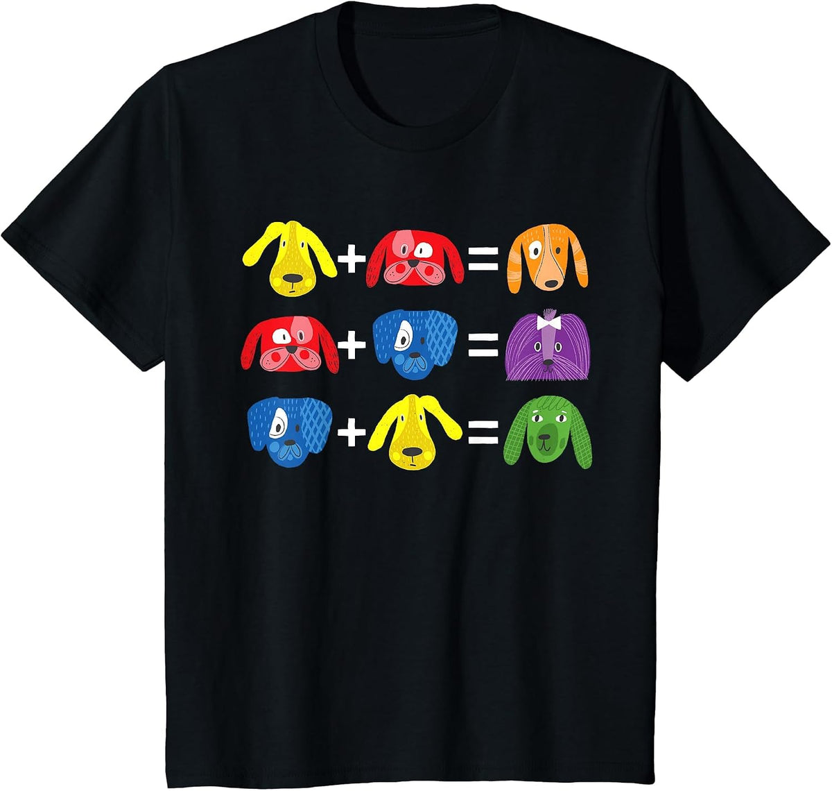 Dog Themed Artist Color Theory Educational Art Teacher T-Shirt - Black